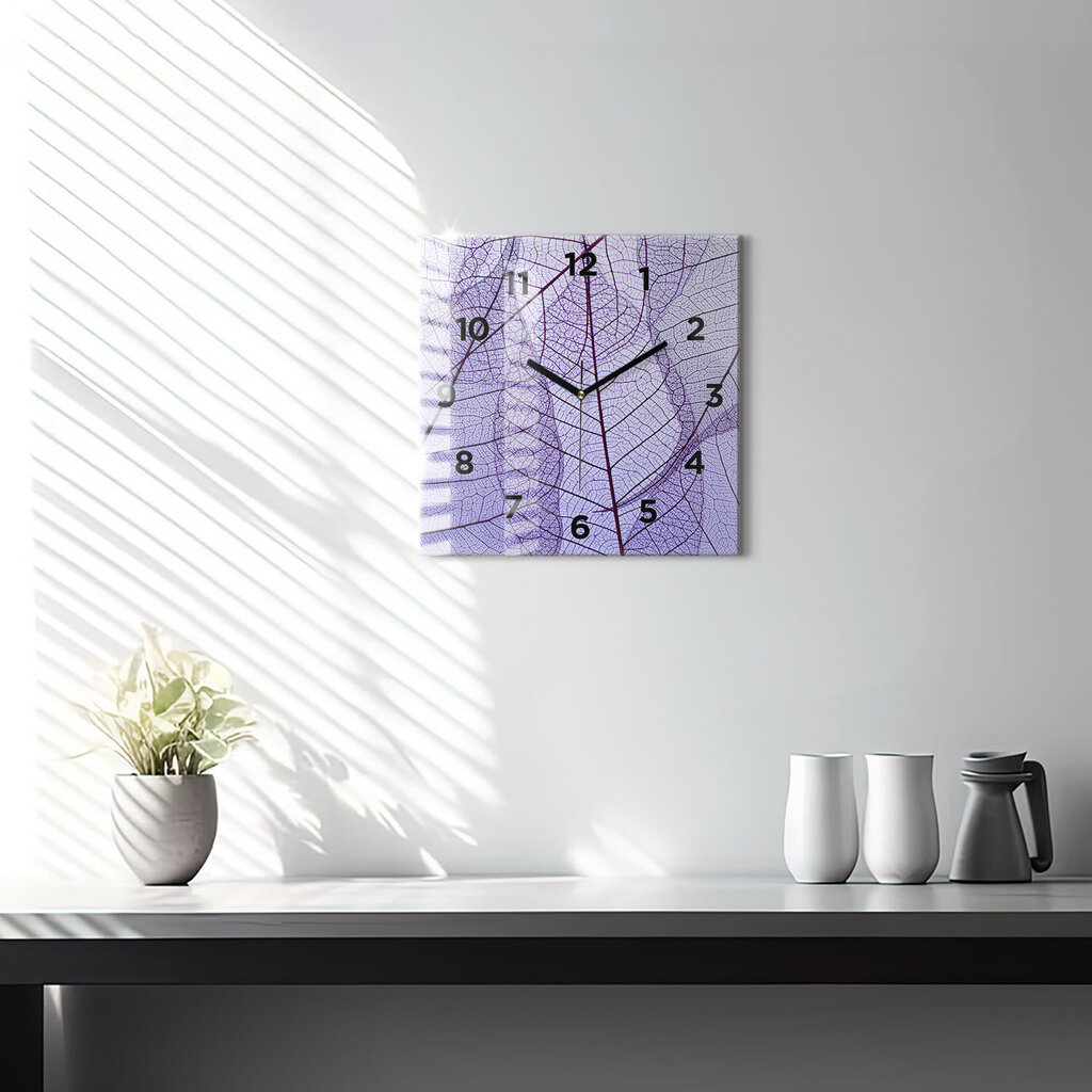 Sienas pulkstenis Lapas - Daba, 30x30 cm cena un informācija | Pulksteņi | 220.lv