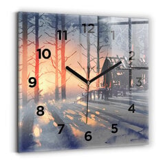 Sienas pulkstenis Koku Ziemas Ainava, 30x30 cm cena un informācija | Pulksteņi | 220.lv