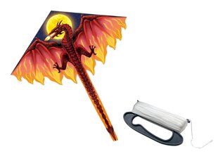 Большой воздушный змей дракон, красный цена и информация | Воздушные змеи | 220.lv