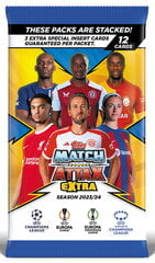 Futbola kāršu komplekts Topps Match Attax Extra 2023/2024, 12 gab. cena un informācija | Kolekcionējamas kartiņas | 220.lv