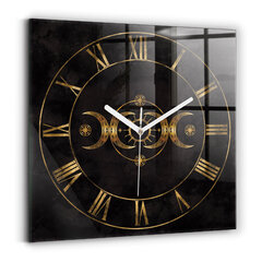 Sienas pulkstenis Zelta Romiešu Numuri, 30x30 cm cena un informācija | Pulksteņi | 220.lv