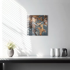 Sienas pulkstenis Zelta Marmora Abstrakcija, 30x30 cm cena un informācija | Pulksteņi | 220.lv