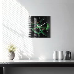 Sienas pulkstenis Zaļā Abstrakcija, 30x30 cm цена и информация | Часы | 220.lv
