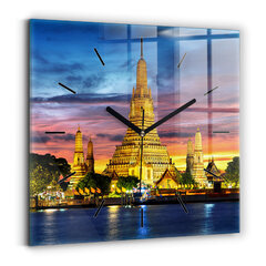 Sienas pulkstenis Templis Bangkokā, 30x30 cm цена и информация | Часы | 220.lv