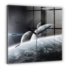 Sienas pulkstenis Telpa Un Planētas, 30x30 cm cena un informācija | Pulksteņi | 220.lv