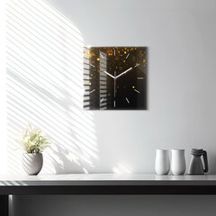 Sienas pulkstenis Zelta Ziedputekšņi, 30x30 cm цена и информация | Часы | 220.lv