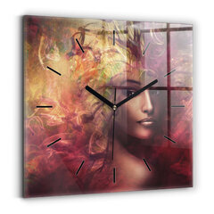 Sienas pulkstenis Sievietes Portrets, 30x30 cm cena un informācija | Pulksteņi | 220.lv