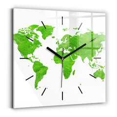 Sienas pulkstenis Zaļās Zāles Karte, 30x30 cm cena un informācija | Pulksteņi | 220.lv