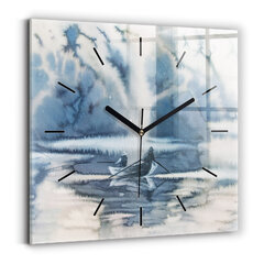 Sienas pulkstenis Ziemas Ezera Laiva, 30x30 cm cena un informācija | Pulksteņi | 220.lv