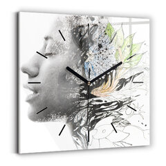 Sienas pulkstenis Sievietes Sejas Abstrakcija, 30x30 cm цена и информация | Часы | 220.lv