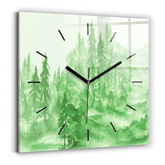 Sienas pulkstenis Zaļā Meža Gleznošana, 30x30 cm cena un informācija | Pulksteņi | 220.lv