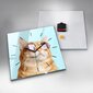 Sienas pulkstenis Smieklīgs Kaķis Ar Brillēm, 30x30 cm цена и информация | Pulksteņi | 220.lv
