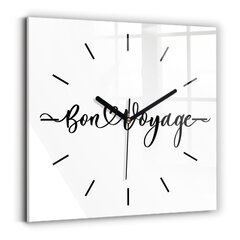 Sienas pulkstenis Uzraksts Bon Voyage, 30x30 cm цена и информация | Часы | 220.lv