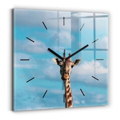 Sienas pulkstenis Žirafīna Galva Pret Debesīm, 30x30 cm цена и информация | Часы | 220.lv