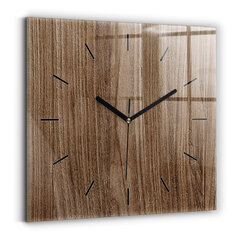 Sienas pulkstenis Tumšs Koks, 30x30 cm cena un informācija | Pulksteņi | 220.lv