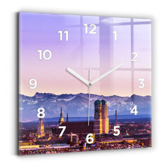 Sienas pulkstenis Vācijas Minhenes Alpi, 30x30 cm cena un informācija | Pulksteņi | 220.lv
