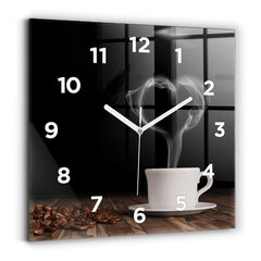 Sienas pulkstenis Tasi Karstas Kafijas, 30x30 cm цена и информация | Часы | 220.lv