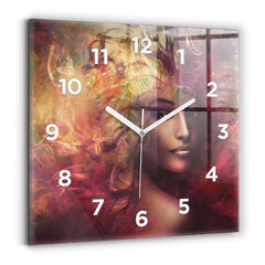 Sienas pulkstenis Sievietes Portrets, 30x30 cm cena un informācija | Pulksteņi | 220.lv