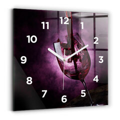 Sienas pulkstenis Vīna Glāze, 30x30 cm cena un informācija | Pulksteņi | 220.lv