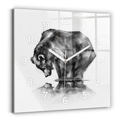 Sienas pulkstenis Uzvilkts Lācis, 30x30 cm cena un informācija | Pulksteņi | 220.lv