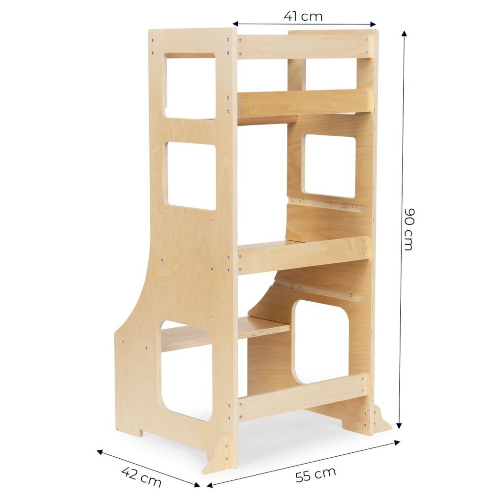 Koka paaugstinājums bērniem Ecotoys, brown, 55x42x90 cm. cena un informācija | Barošanas krēsli | 220.lv