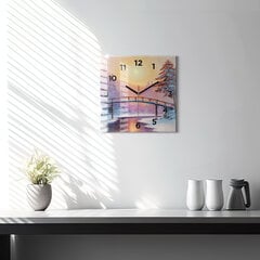 Sienas pulkstenis Ziemassvētku Eglīte Un Tilts, 30x30 cm цена и информация | Часы | 220.lv