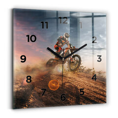 Sienas pulkstenis Vīrietis Uz Motocikla, 30x30 cm cena un informācija | Pulksteņi | 220.lv