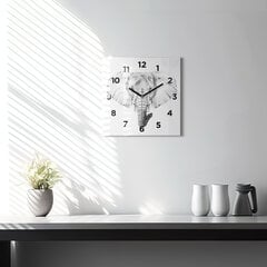 Sienas pulkstenis Ziloņa Grafiskā Galva, 30x30 cm cena un informācija | Pulksteņi | 220.lv