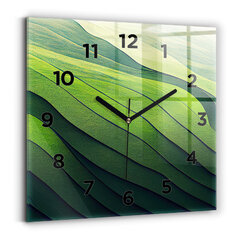 Sienas pulkstenis Zaļā Lauka Abstrakcija, 30x30 cm цена и информация | Часы | 220.lv