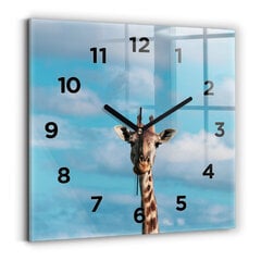 Sienas pulkstenis Žirafes Galva Pret Debesīm, 30x30 cm cena un informācija | Pulksteņi | 220.lv