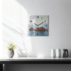 Sienas pulkstenis Zvejas Laiva Ostā, 30x30 cm цена и информация | Часы | 220.lv