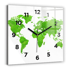 Sienas pulkstenis Zaļās Zāles Karte, 30x30 cm цена и информация | Часы | 220.lv