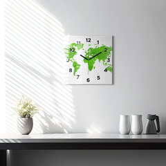 Sienas pulkstenis Zaļās Zāles Karte, 30x30 cm cena un informācija | Pulksteņi | 220.lv