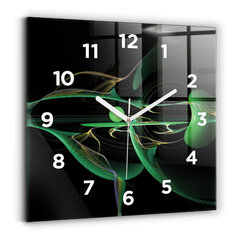 Sienas pulkstenis Zaļā Abstrakcija, 30x30 cm cena un informācija | Pulksteņi | 220.lv