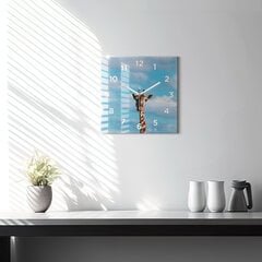 Sienas pulkstenis Žirafes Galva Pret Debesīm, 30x30 cm cena un informācija | Pulksteņi | 220.lv