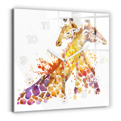 Sienas pulkstenis Žirafe - Akvarelis, 30x30 cm cena un informācija | Pulksteņi | 220.lv