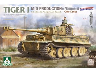 Konstruktors Takom - Tiger I Mid Production w/zimmerit, 1/35, 2200 cena un informācija | Konstruktori | 220.lv