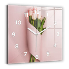 Sienas pulkstenis Tulpju Ziedu Pušķs, 30x30 cm цена и информация | Часы | 220.lv
