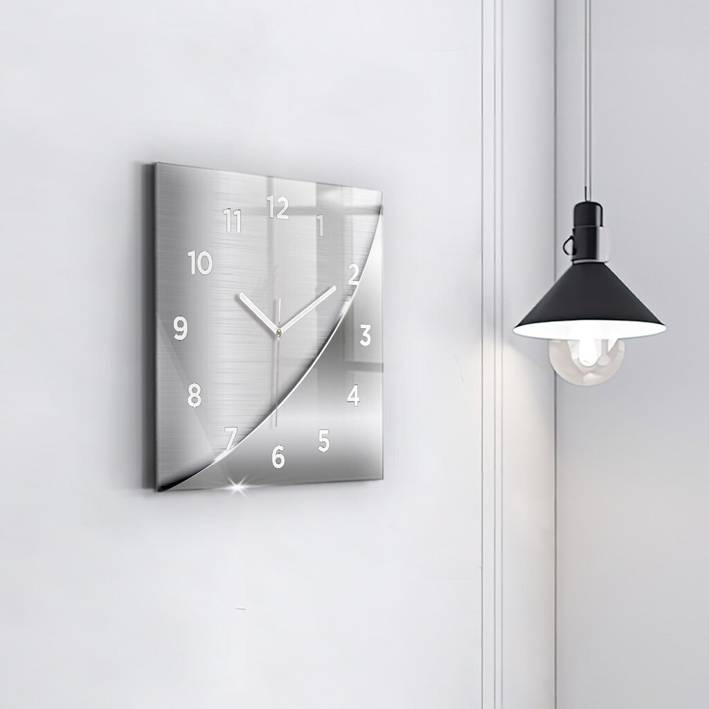 Sienas pulkstenis Sudraba Raksts, 30x30 cm цена и информация | Pulksteņi | 220.lv