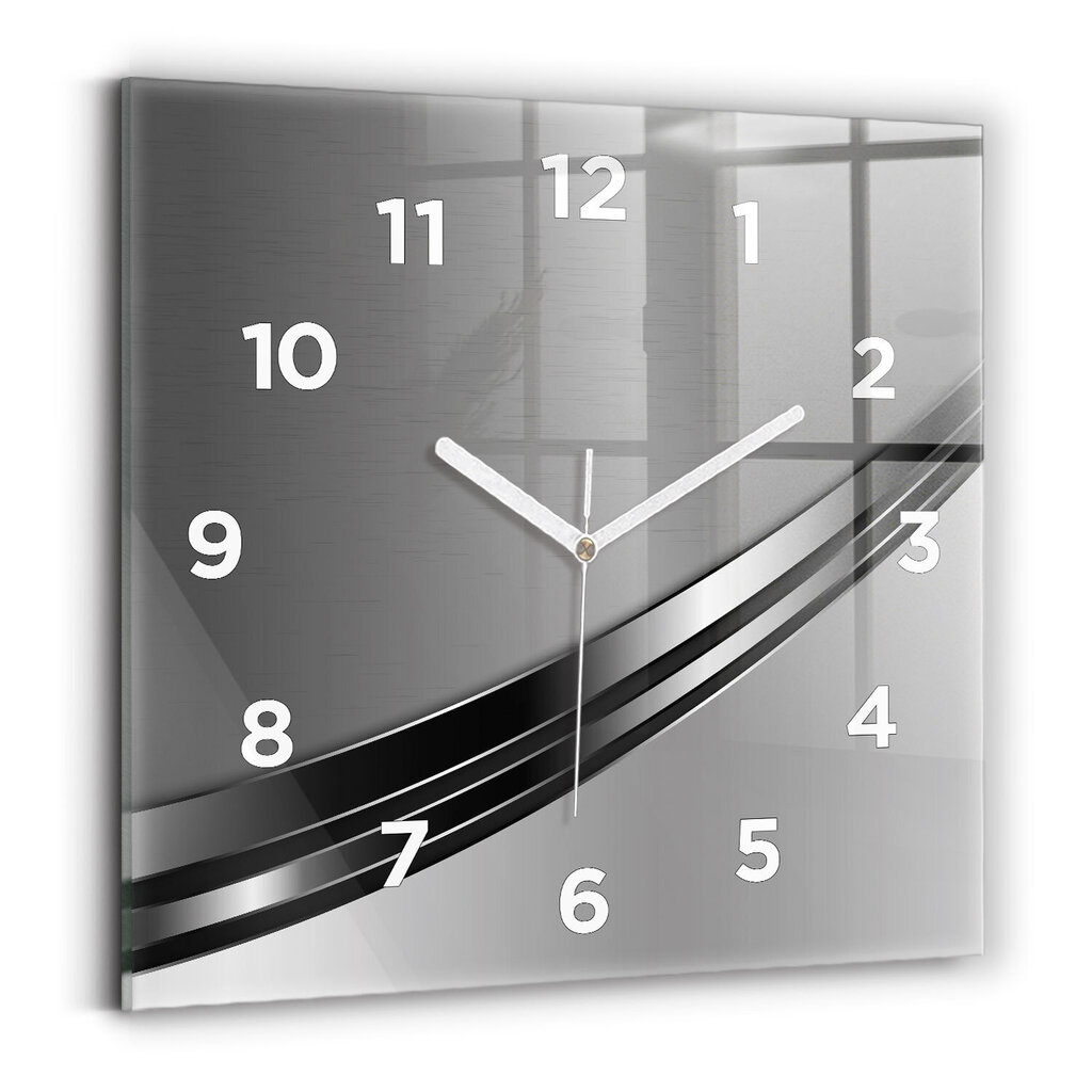 Sienas pulkstenis Sudraba Līnijas, 30x30 cm цена и информация | Pulksteņi | 220.lv