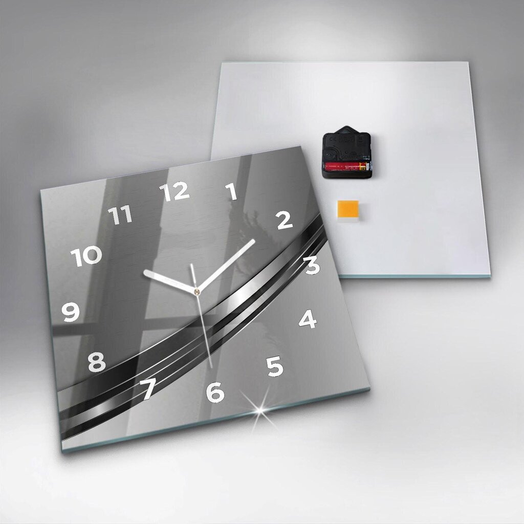 Sienas pulkstenis Sudraba Līnijas, 30x30 cm цена и информация | Pulksteņi | 220.lv