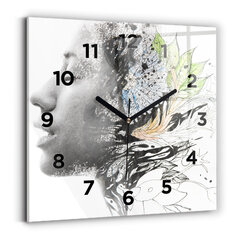 Sienas pulkstenis Sievietes Sejas Abstrakcija, 30x30 cm цена и информация | Часы | 220.lv