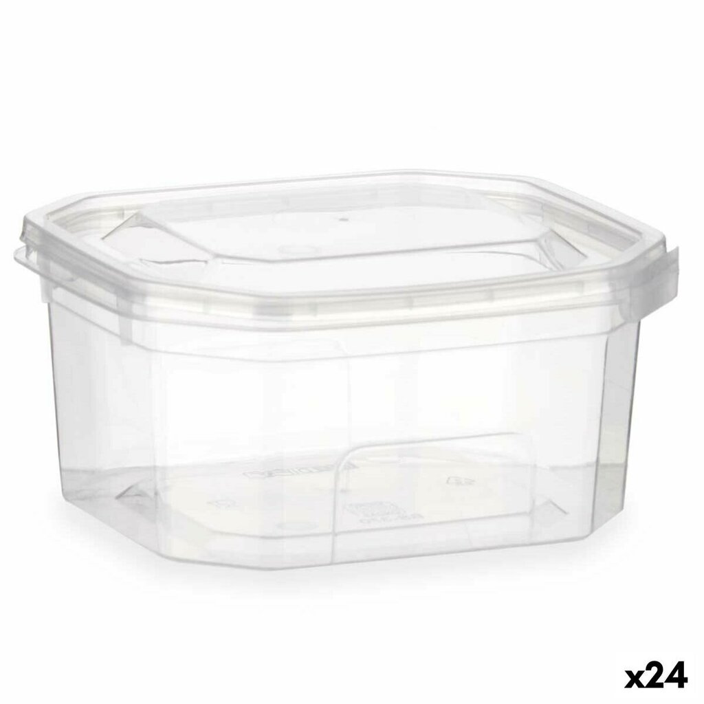 Taisnstūra pusdienu kastīte ar vāku 370 ml 10,7 x 5,5 x 11,7 cm (24 gb.) cena un informācija | Trauki pārtikas uzglabāšanai | 220.lv