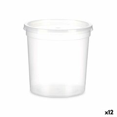 Apaļa pusdienu kastīte ar vāku 1 L 12,5 x 12,5 x 12,5 cm (12 gb.) цена и информация | Посуда для хранения еды | 220.lv