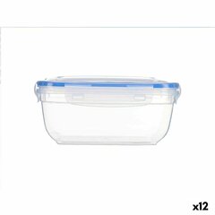 Hermētiska Pusdienu Kastīte Kvadrāta Caurspīdīgs polipropilēns 1,4 L 14,5 x 8,5 x 20 cm (12 gb.) cena un informācija | Trauki pārtikas uzglabāšanai | 220.lv