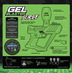 GEL BLASTER Surge комплект гелевого бластера с 10 000 шариками цена и информация | Игрушки для мальчиков | 220.lv