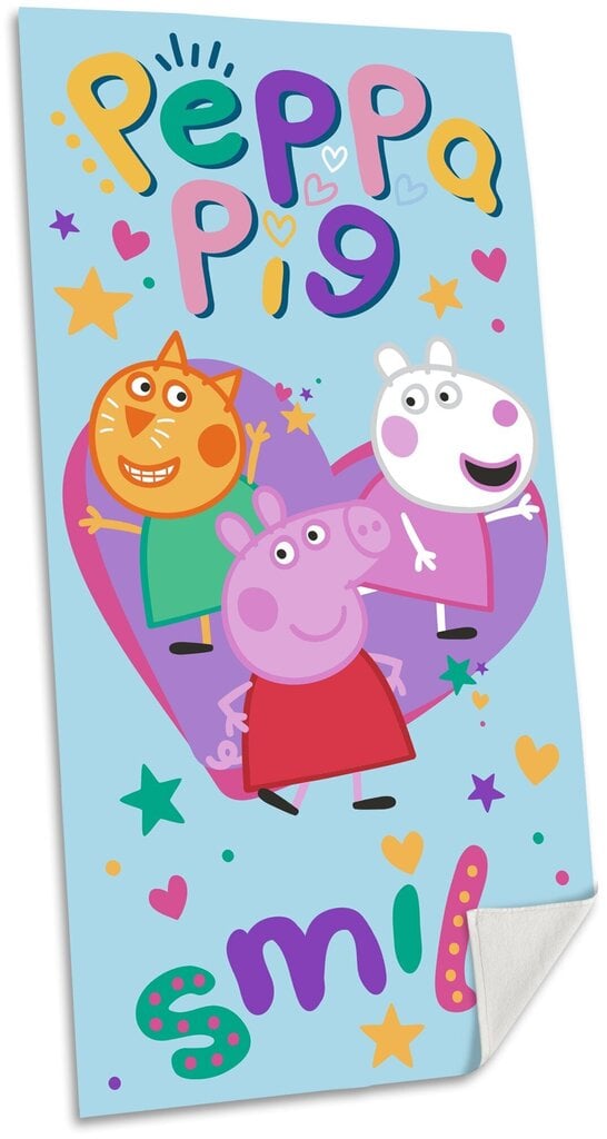 Kokvilnas dvielis Peppa Pig, 70 x 140 cm cena un informācija | Dvieļi | 220.lv