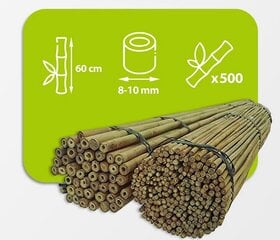 Бамбуковые палки 60 см, 8/10 мм / 500 шт. цена и информация | Подставки для цветов, держатели для вазонов | 220.lv