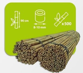 Bambusa nūjas, 90 cm x 8/10 mm, 500 gab. cena un informācija | Ziedu statīvi, puķu podu turētāji | 220.lv