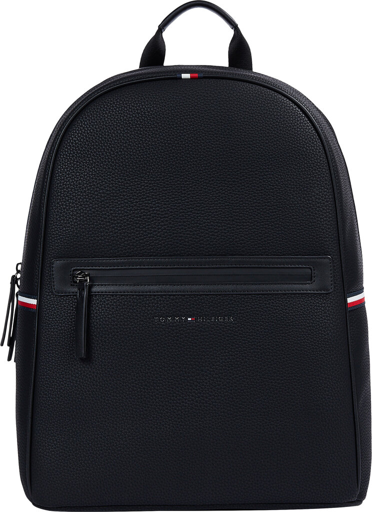 Mugursoma vīriešiem Tommy Hilfiger Essential PU Backpack, melna cena un informācija | Sporta somas un mugursomas | 220.lv